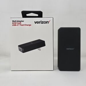 Verizon OEM 65W Black Fast Charge USB-C Wall Adapter GaN Charger For Laptop Cell